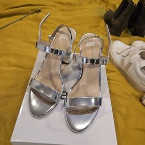 BP. Silver Block Heels